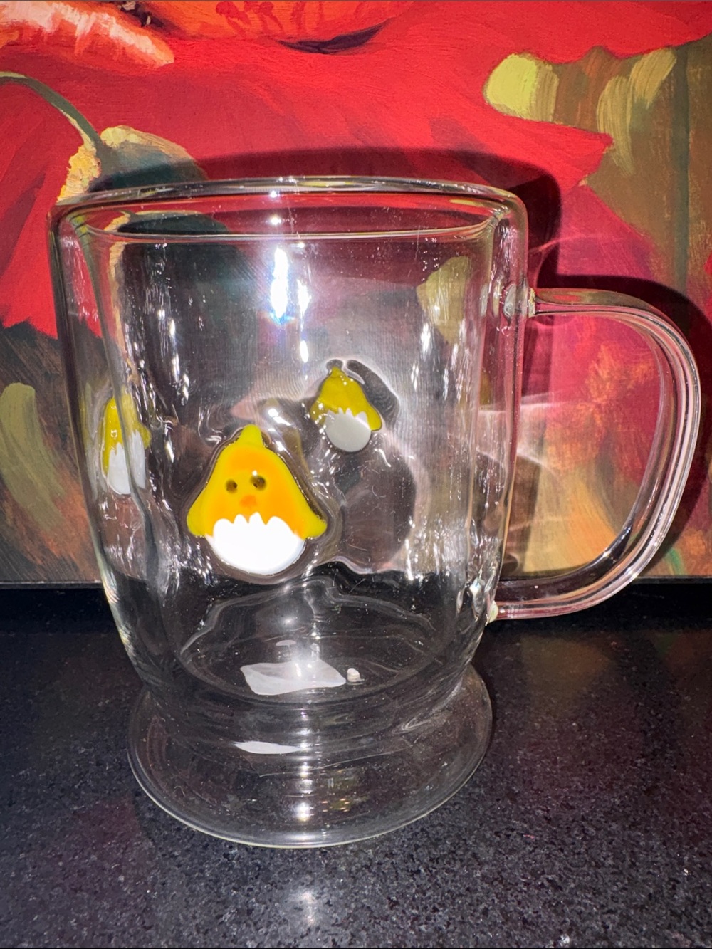NWT 3 pc bundle Double wall Clear Glass Mugs + bunny egg holder